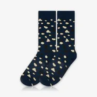 Meia Cano Alto Animal Print Azul é na ALARGS