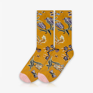 Meia Cano Alto Flores Indianas - Meias Divertidas