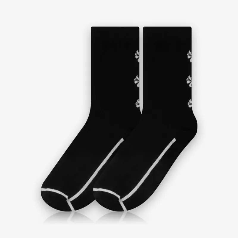 Meia Cano Alto Flores Background - Meias Divertidas