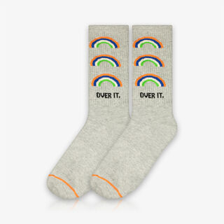 Meia Cano Alto Arco-Íris New Colors - Meias Divertidas