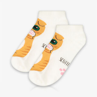 Meia Cano Baixo Gatinho Laranja - Meias Divertidas