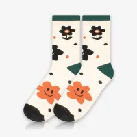 Meia Cano Alto Happy Flower é na ALARGS