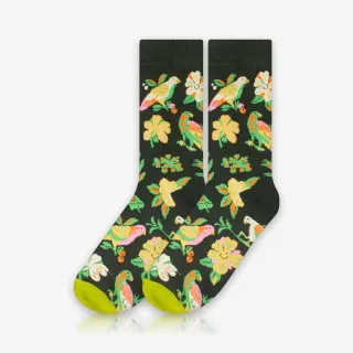 Meia Cano Alto Aves e Flores - Meias Divertidas