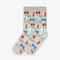 Meia Cano Alto Selos Postais é na ALARGS