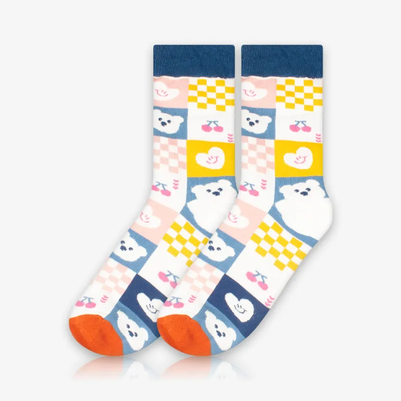 Meia Cano Alto Fofuras com Urso Polar - Meias Divertidas