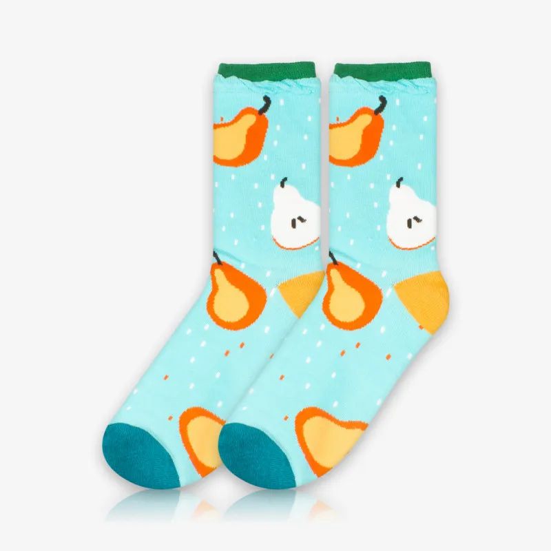 Meia Cano Médio Peras - Meias Divertidas