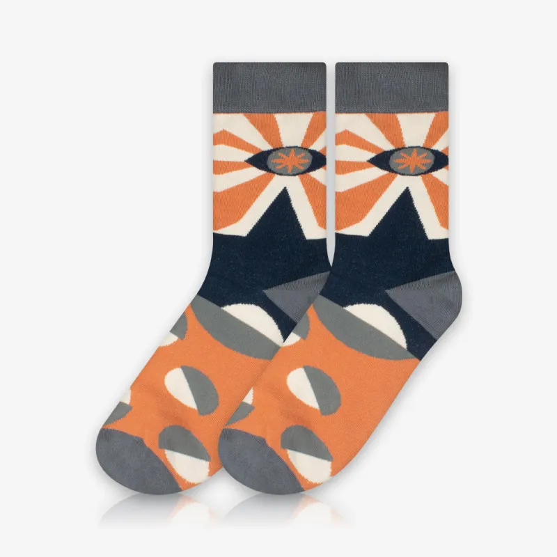 Meia Cano Alto Olhar - Meias Divertidas