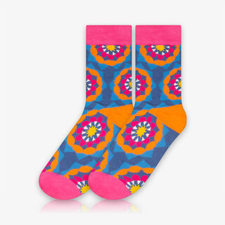 Meia Azul Cano Alto Vintage - Meias Divertidas