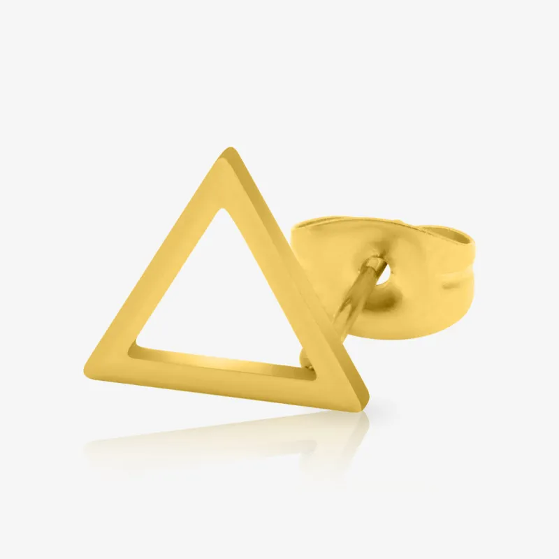 Brinco Dourado Triângulo Vazado minimalista para mulheres