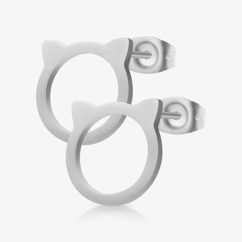 Brinco Orelha de Gatinho com acabamento delicado e formato de gato