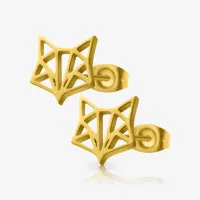 Brinco Raposa Geométrica Dourado – Estilo e Personalidade