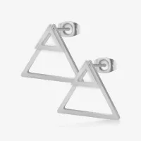 Brinco Triângulo Duplo Vazado – Design moderno e elegante