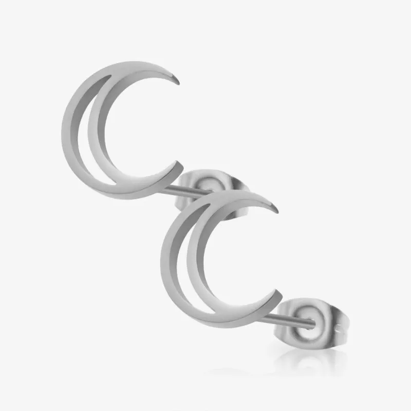 Brinco Lua Vazada Par dourado com acabamento detalhado e elegante