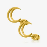 Brinco Dourado Lua Vazada com design leve e delicado – Par