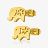 Brinco Dourado Elefante Par – Delicadeza e Estilo Animal