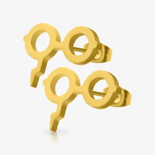 Brinco Harry Potter dourado com símbolo das Relíquias da Morte