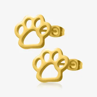 Brinco Dourado Patinha com detalhe de coração love