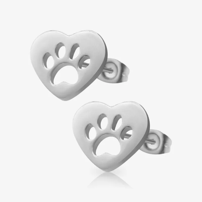 Brinco Patinha Love com detalhe "LOVE" em metal, design delicado