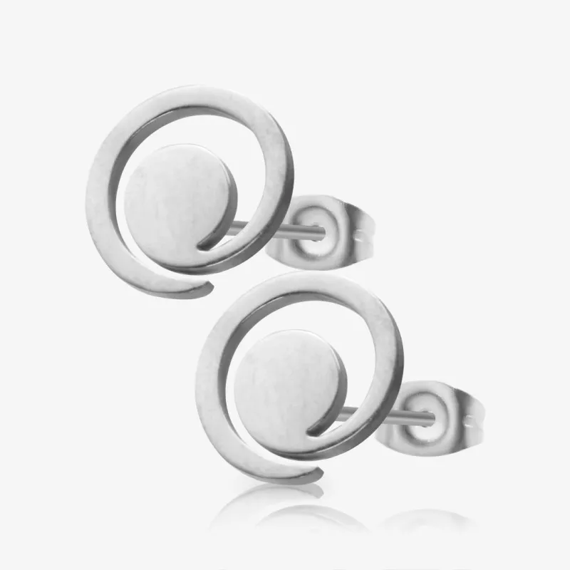 Brinco Arroba Par prateado em design minimalista moderno