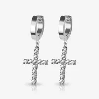 Brinco Pendente Cruz com design elegante e simbólico