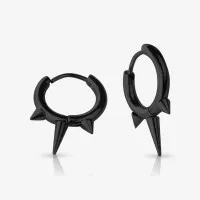 Brinco Preto Spikes Par com Design Estiloso e Marcante