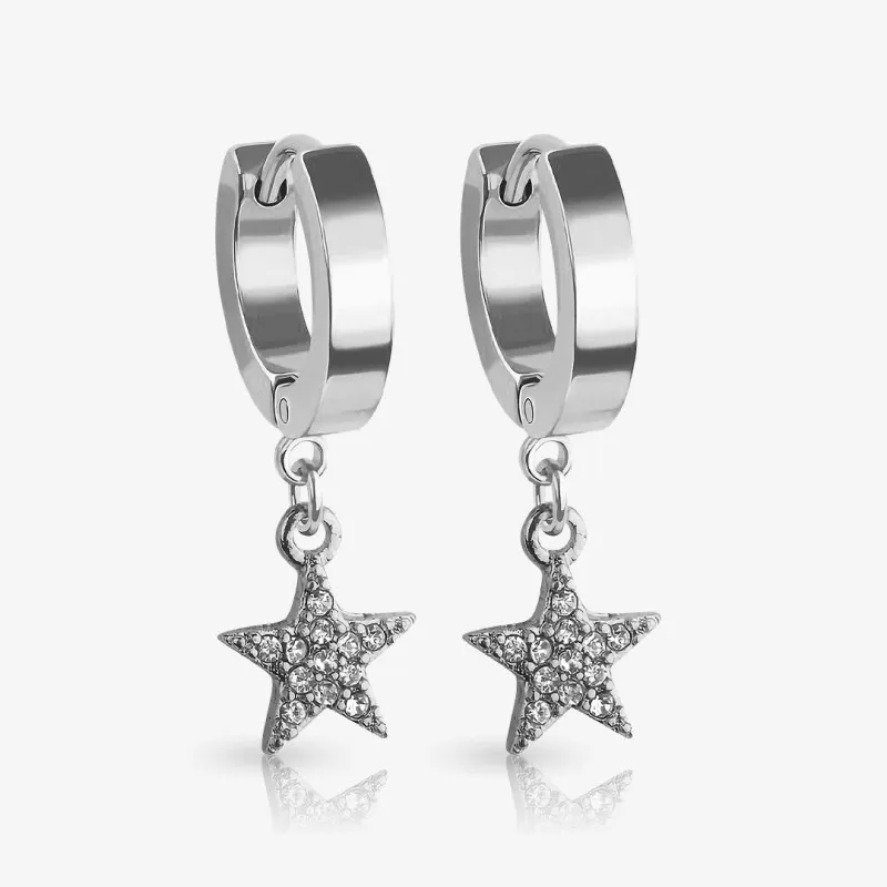 Brinco Pendente Estrela com zircônia em design delicado e moderno