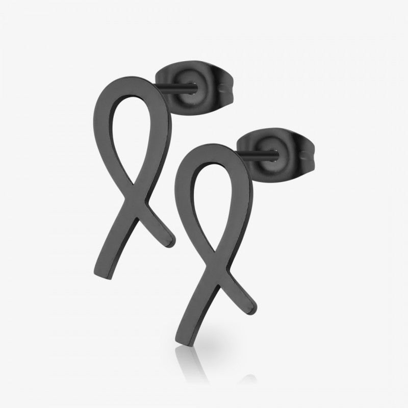 Brinco Preto Peixe Par em metal com formato temático e acabamento fosco