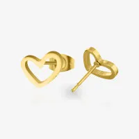 Brinco Dourado Coração Vazado com design delicado e leve