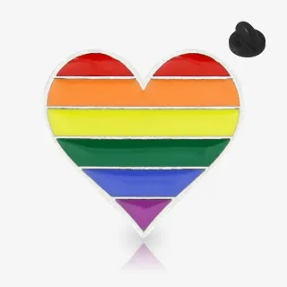 Broche Coração Arco-íris - Início