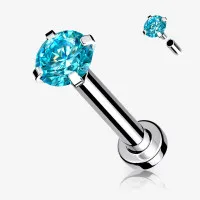 Piercing Labret Zircônia Ponto de Luz Aqua