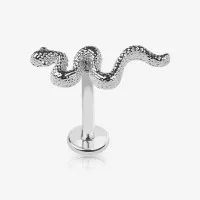 Piercing Labret Snake com design curvo moderno