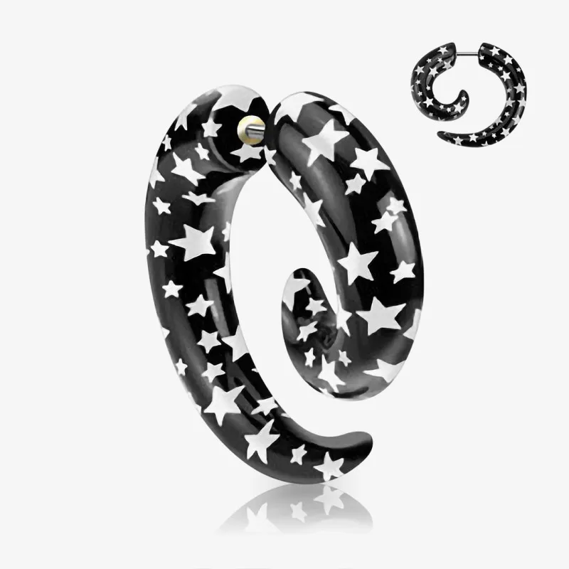 Falso Alargador Caracol Estrelas - Falso Alargador