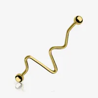 Transversal Rosê Batimento: piercing moderno em aço dourado