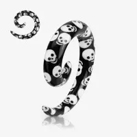 Espiral Expansor de Acrílico Caveiras Caracol Estilizado