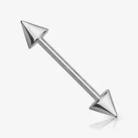 Piercing Barbell 1.6mm Spike em Aço Cirúrgico Prateado