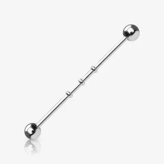 Piercing Transversal de Aço Cirúrgico - Corrugado Bolinha - Piercings Transversal