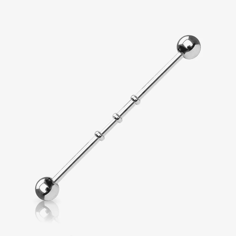 Piercing Transversal de Aço Cirúrgico - Corrugado Bolinha - Piercings Transversal