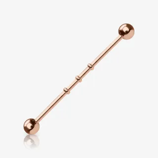 Piercing Transversal Rosê - Corrugado Bolinha - Piercings Transversal