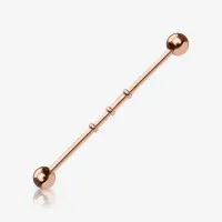 Piercing Transversal Rosê Corrugado com Bolinha Discreta