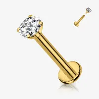 Piercing Cartilagem Labret Dourado Zircônia | ALARGS