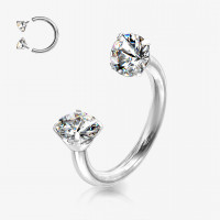 Ferradura Titânio com Zircônias – Piercing Sofisticado