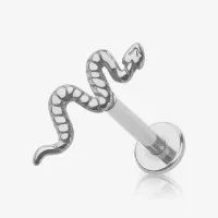 Piercing Labret Titânio Cobra com Design Exclusivo de Cobra