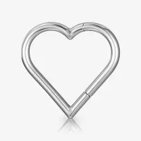 Argola Clicker de Titânio em formato de coração elegante