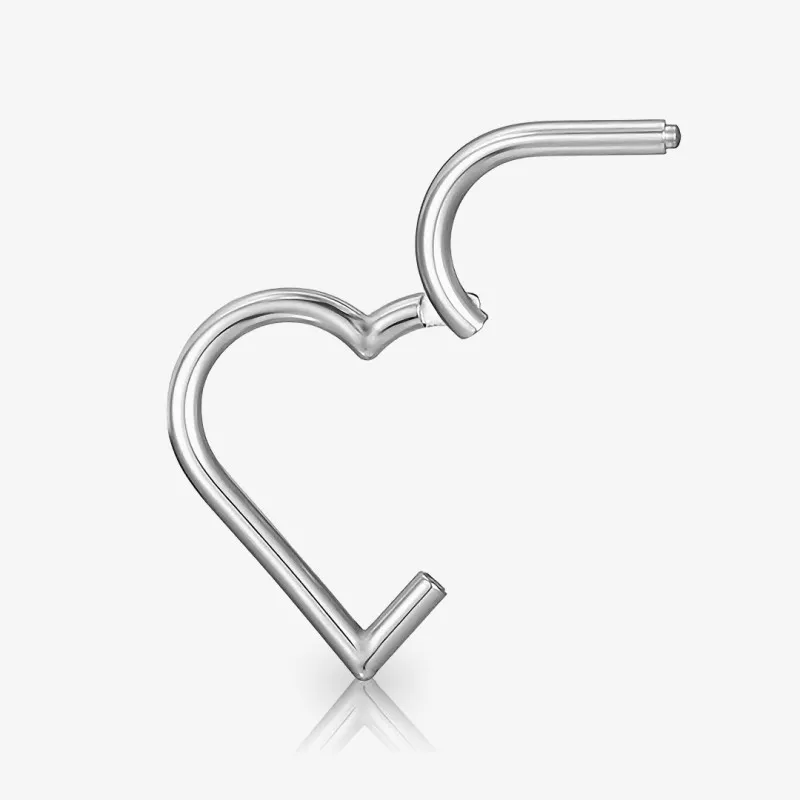 Argola Clicker de Titânio - Coração - Piercings Argola