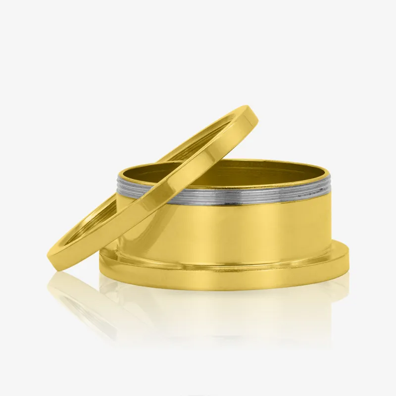 Alargador de Aço Cirúrgico Dourado - Rosca - Aço Cirúrgico