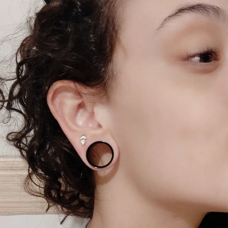 Alargador de Aço Cirúrgico Preto - Flangeado sem Rosca - Aço Cirúrgico