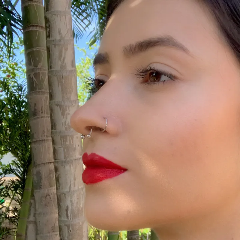 Piercing Ferradura Prateada Bolinha Aço - Piercings Ferradura