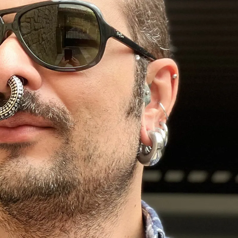 Argola de Aço Cirúrgico Clicker Magnético Grosso - Argola