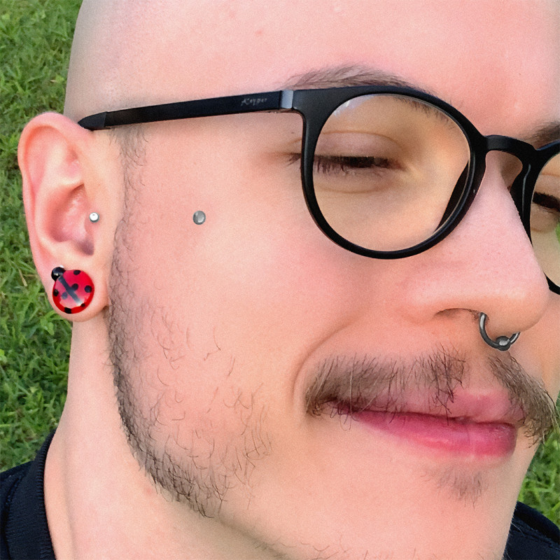 Alargador Plug Vidro Joaninha - Vidro