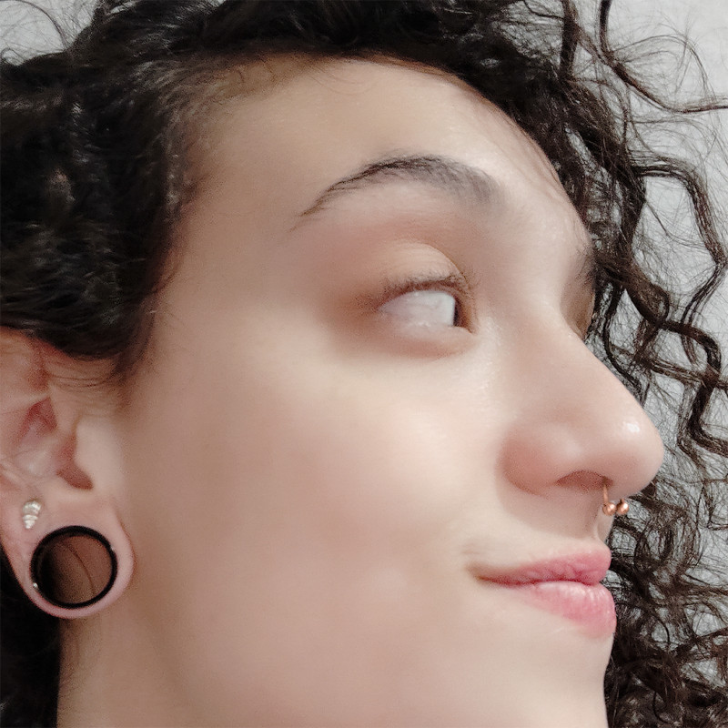 Piercing Ferradura Rosê Bolinha Aço - Piercings Ferradura